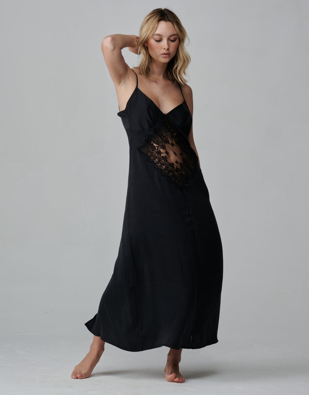 Shell Belle Alice Long Slip Dress black