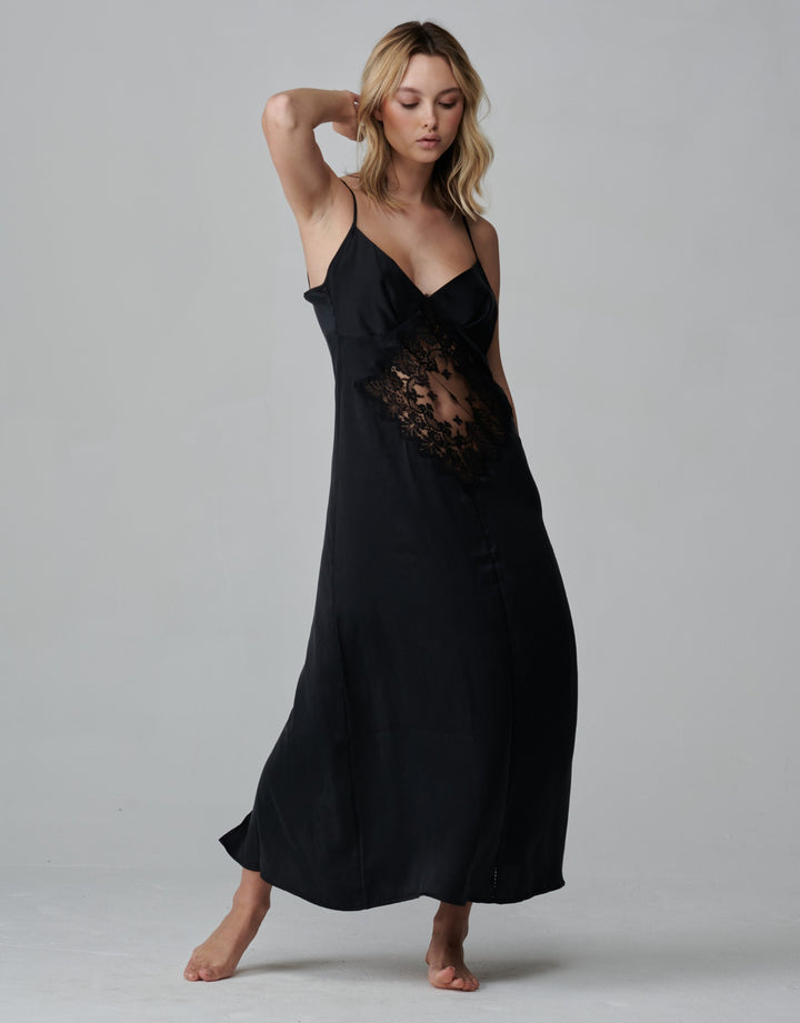 Shell Belle Alice Long Slip Dress black