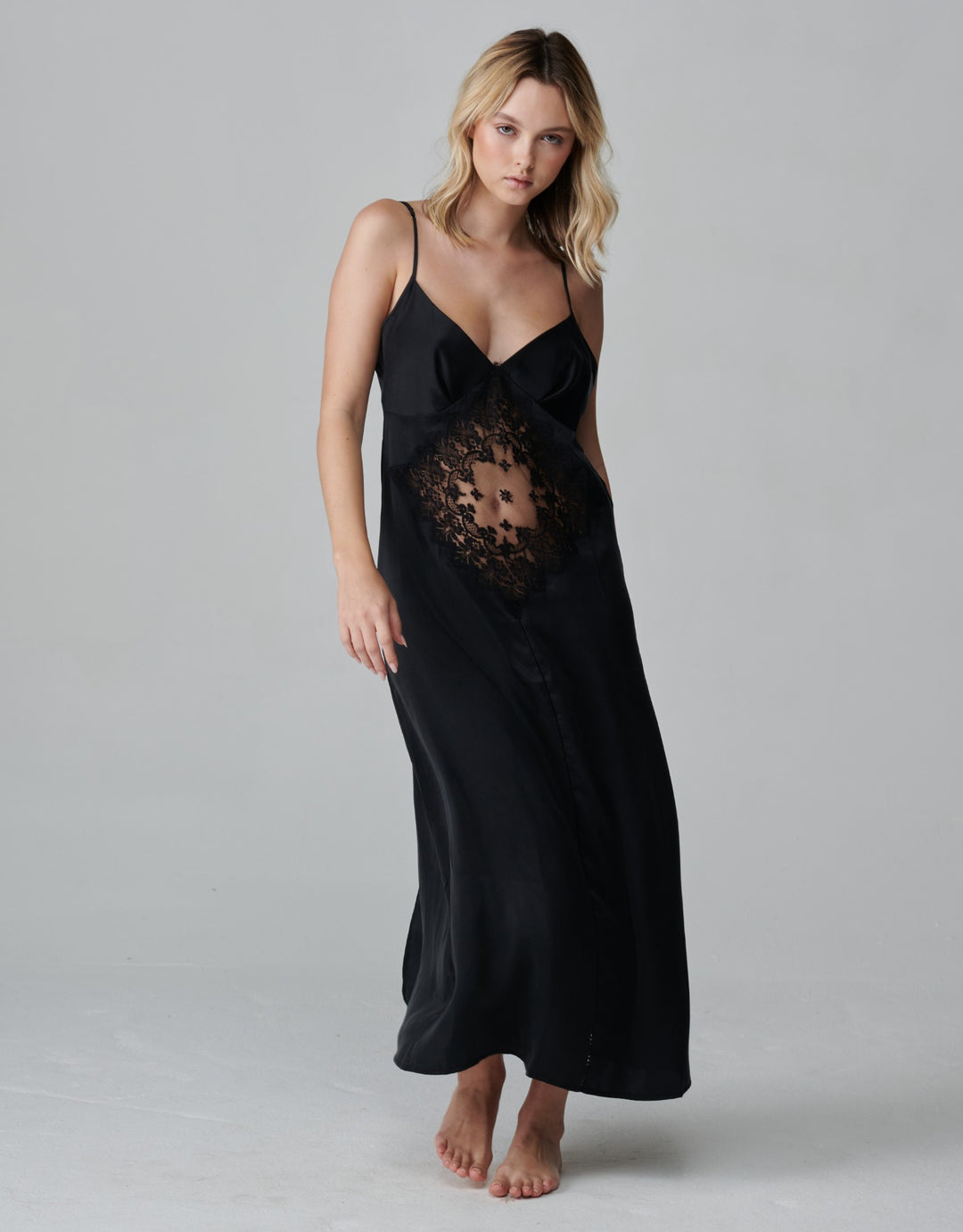 Shell Belle Alice Long Slip Dress black