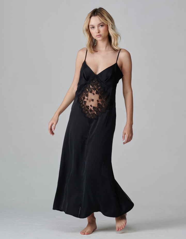 Shell Belle Alice Long Slip Dress black
