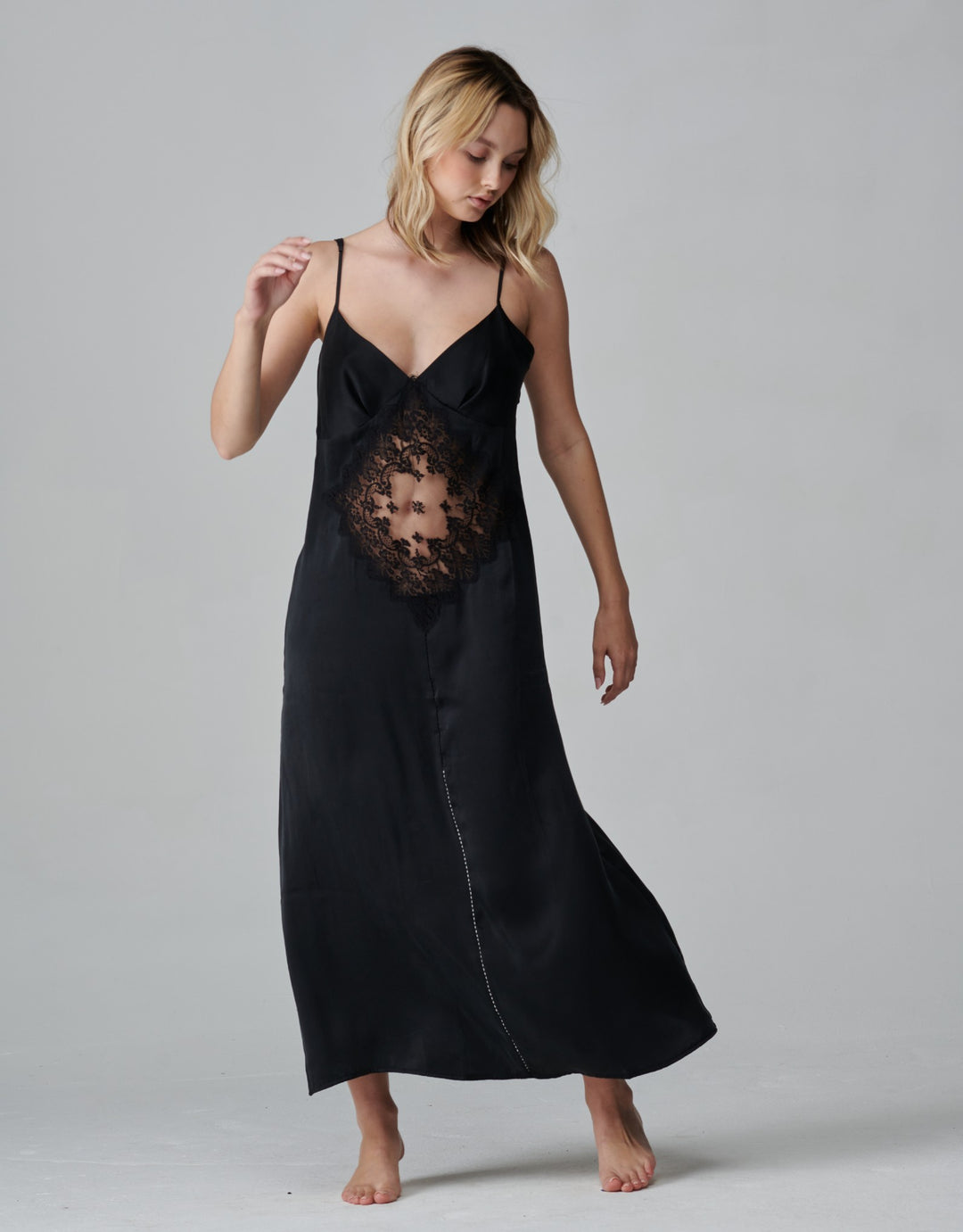 Shell Belle Alice Long Slip Dress black