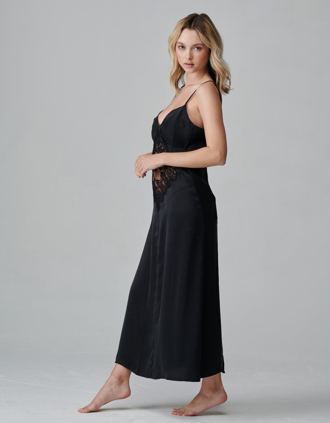 Shell Belle Alice Long Slip Dress black