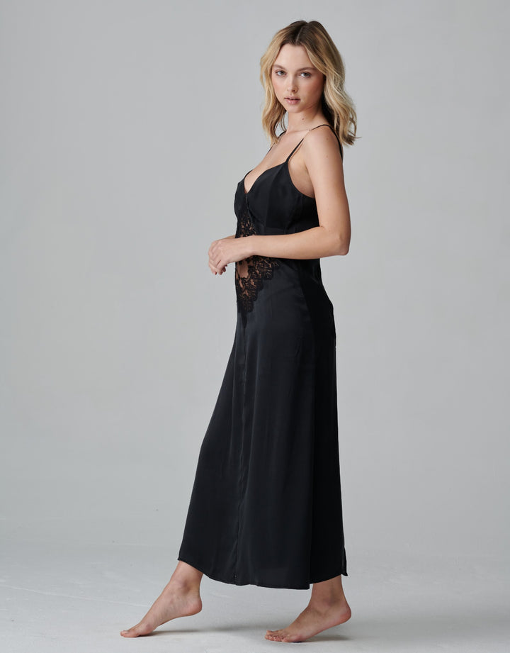 Shell Belle Alice Long Slip Dress black