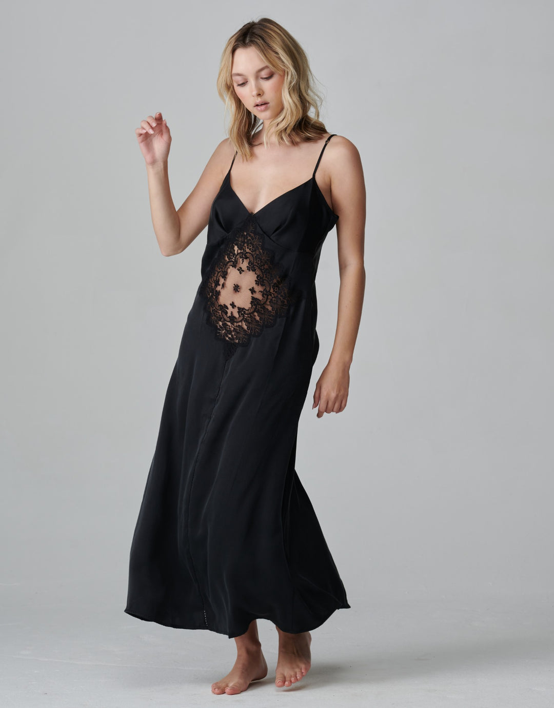 Shell Belle Alice Long Slip Dress black