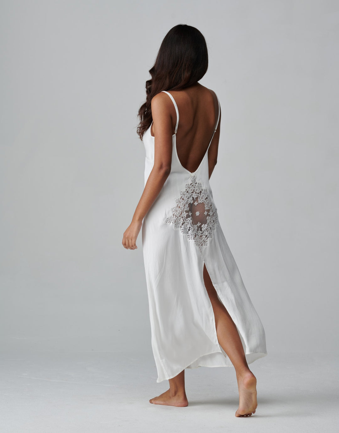 Shell Belle Alice Long Slip Cream