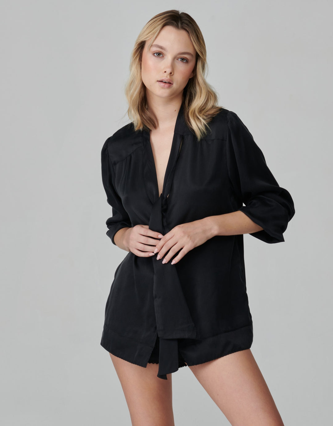 Shell Belle Clara Silk Blouse Black