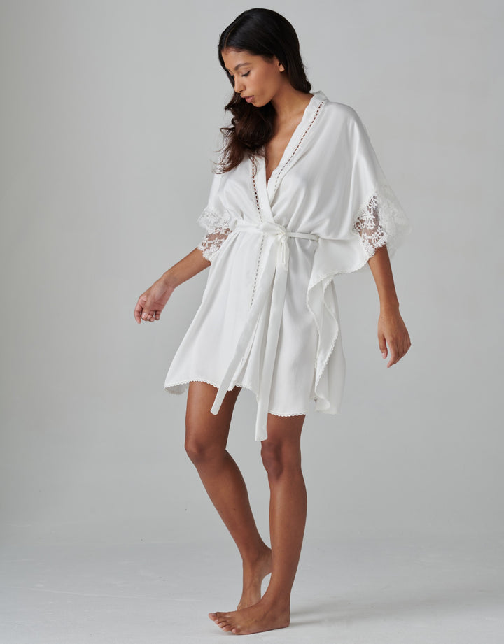 Shell Belle Florence Silk Kimono  Cream