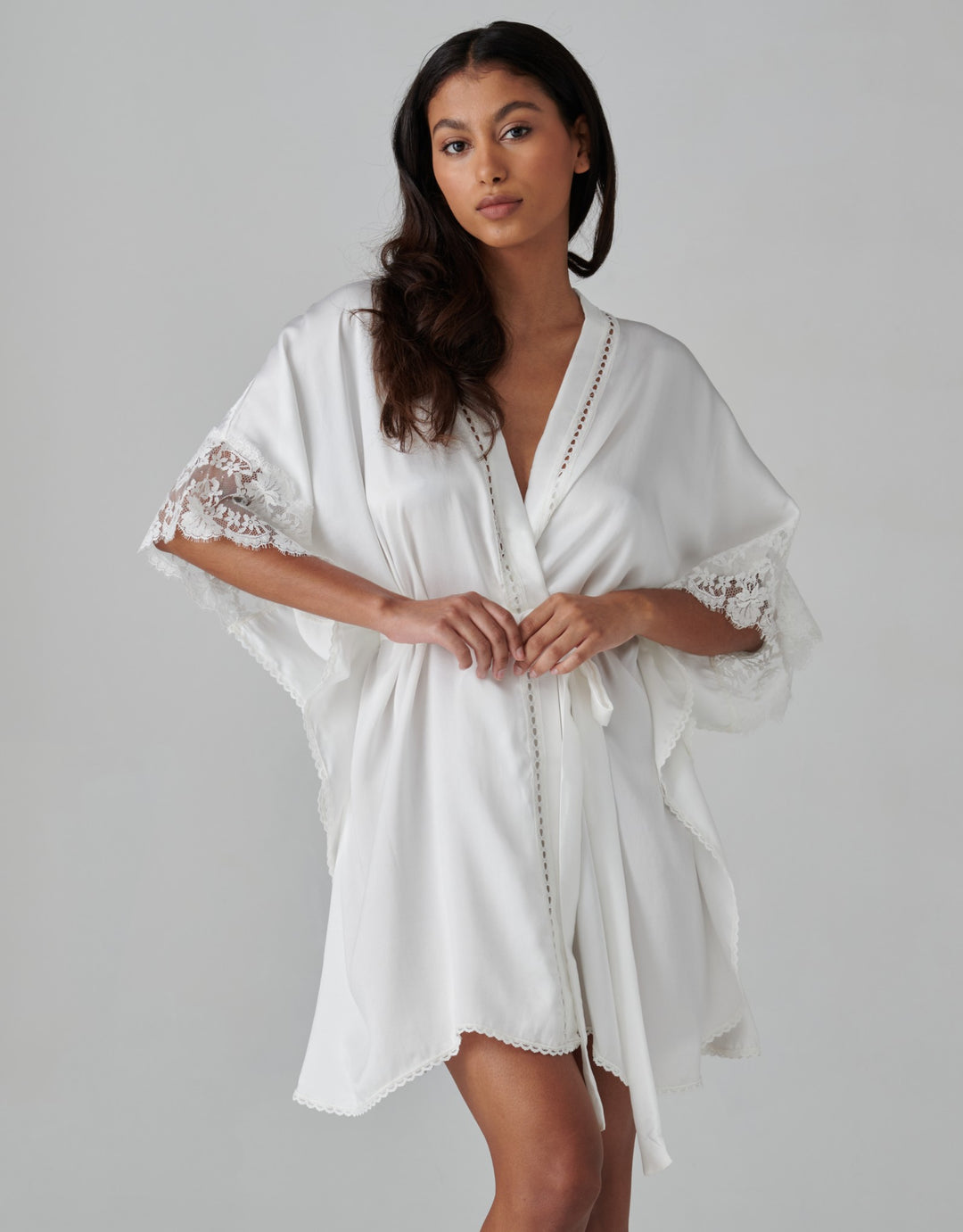Shell Belle Florence Silk Kimono  Cream