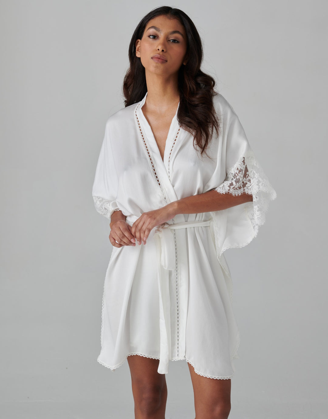 Shell Belle Florence Silk Kimono  Cream