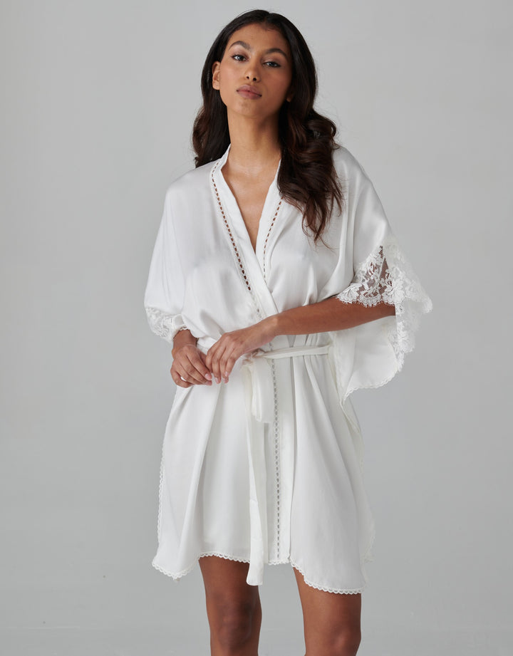 Shell Belle Florence Silk Kimono  Cream