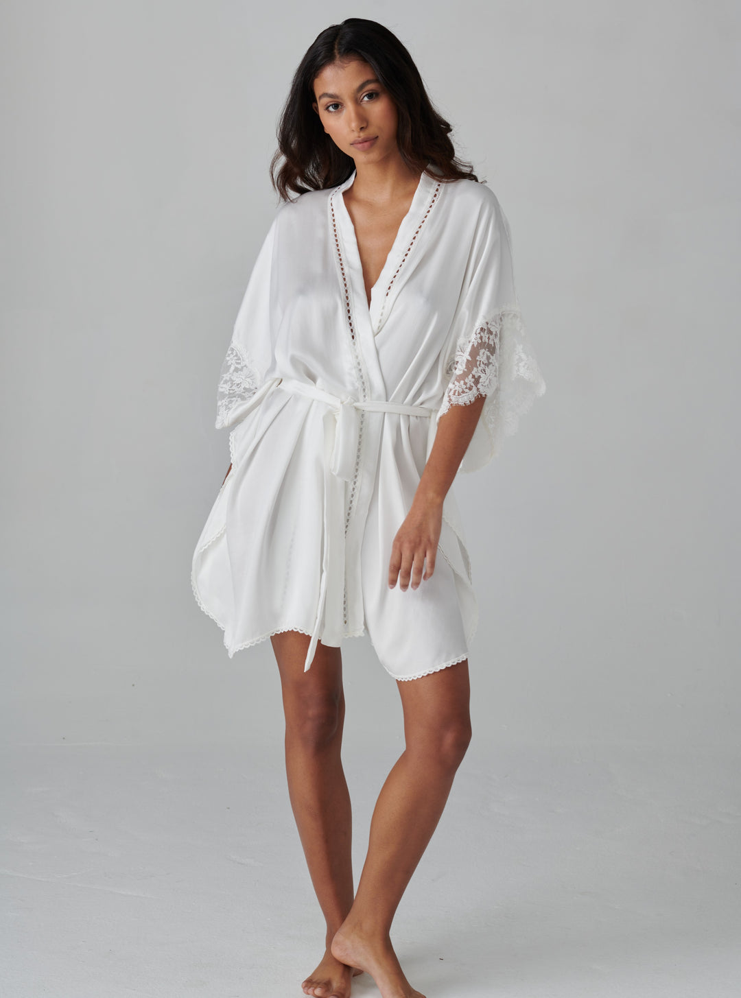 Shell Belle Florence Silk Kimono  Cream