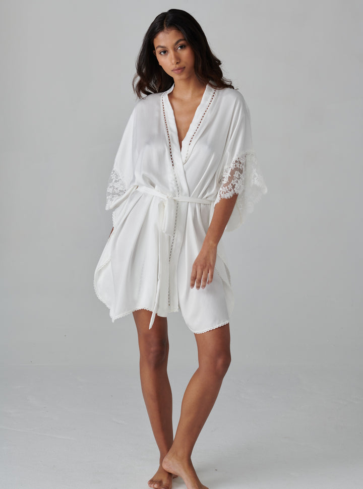 Shell Belle Florence Silk Kimono  Cream