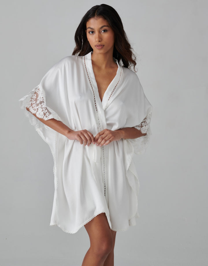 Shell Belle Florence Silk Kimono  Cream