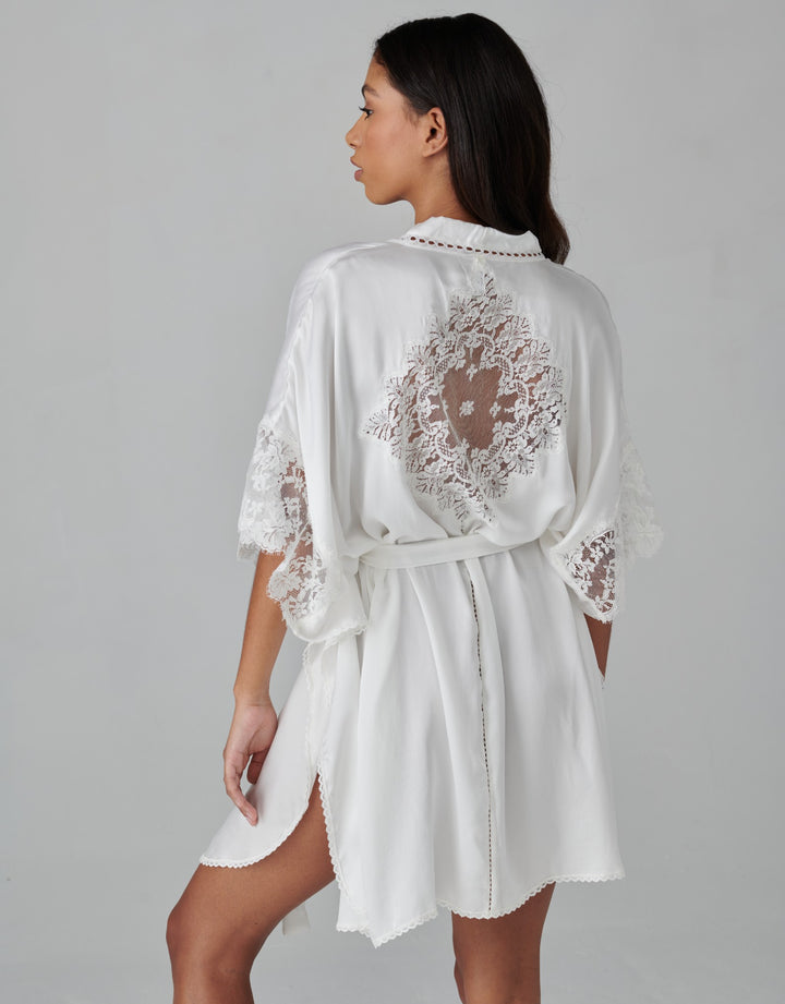 Shell Belle Florence Silk Kimono  Cream