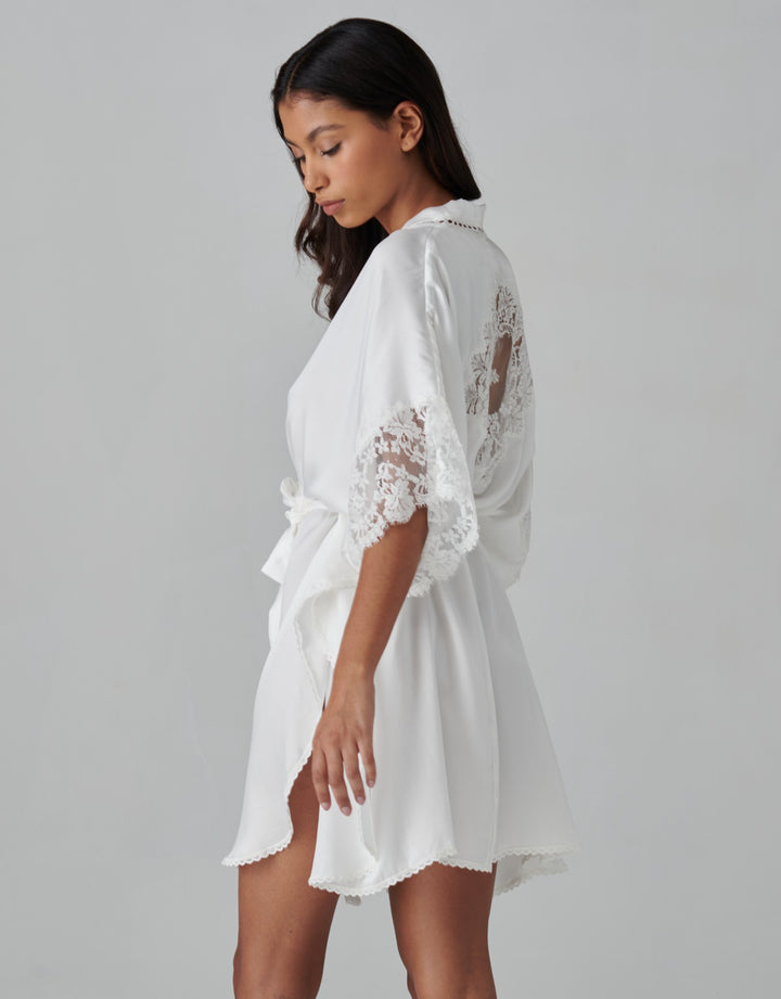 Shell Belle Florence Silk Kimono  Cream