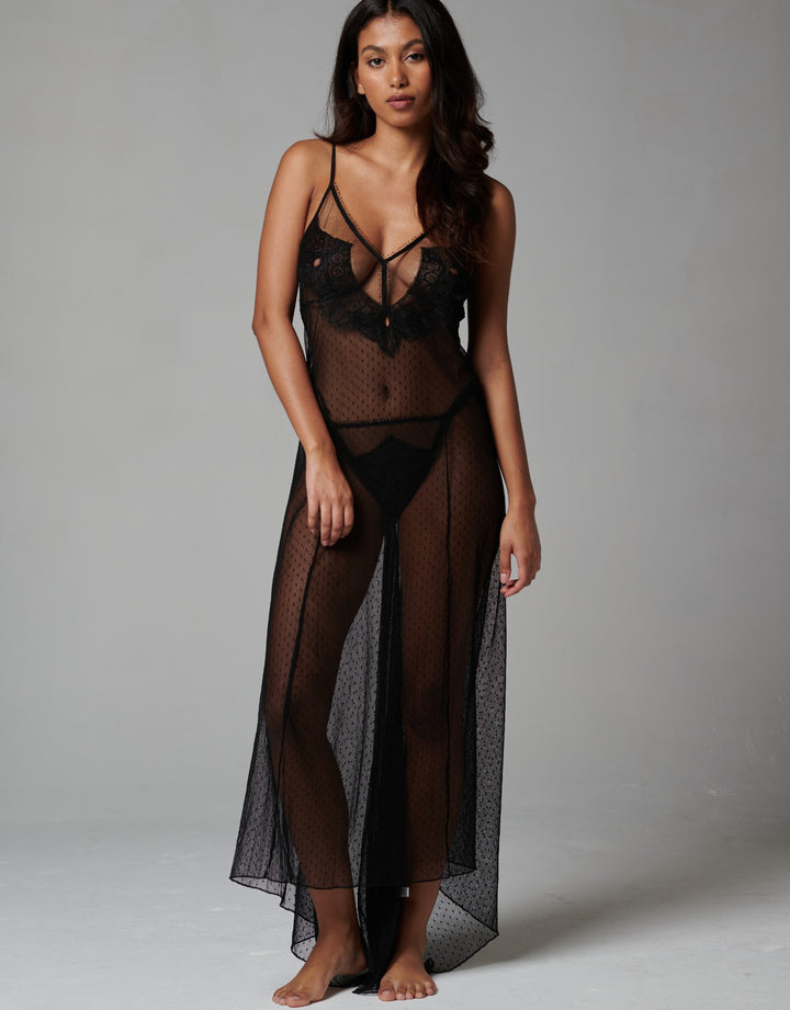 Shell Belle Icone Long Gown  Black