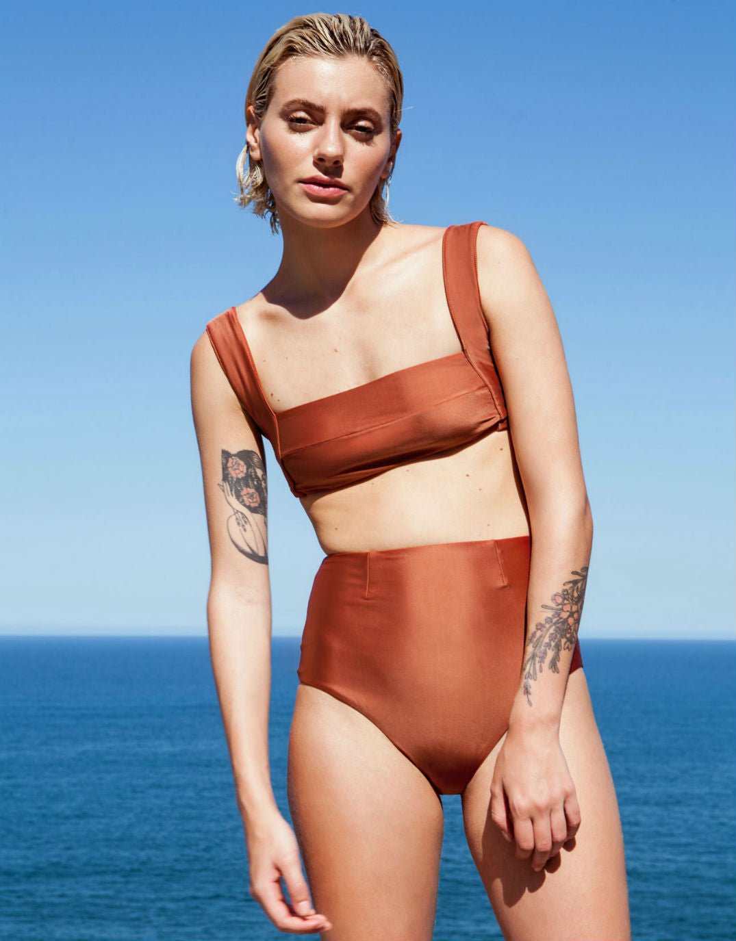 Amanda High Waist Bikini Brief in Mocca