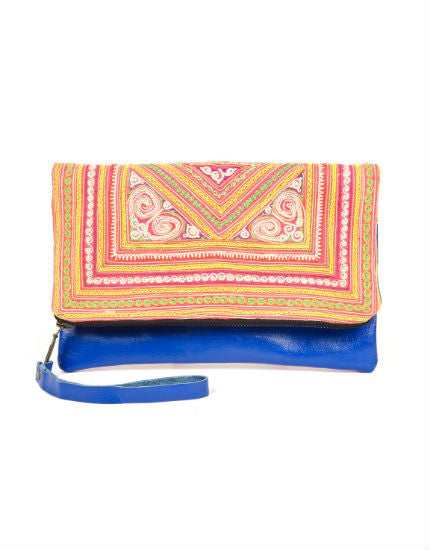 embroidered clutch bag