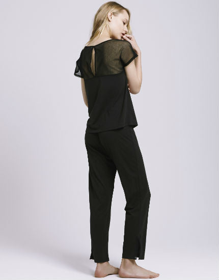 skin black dolmain tulle tee