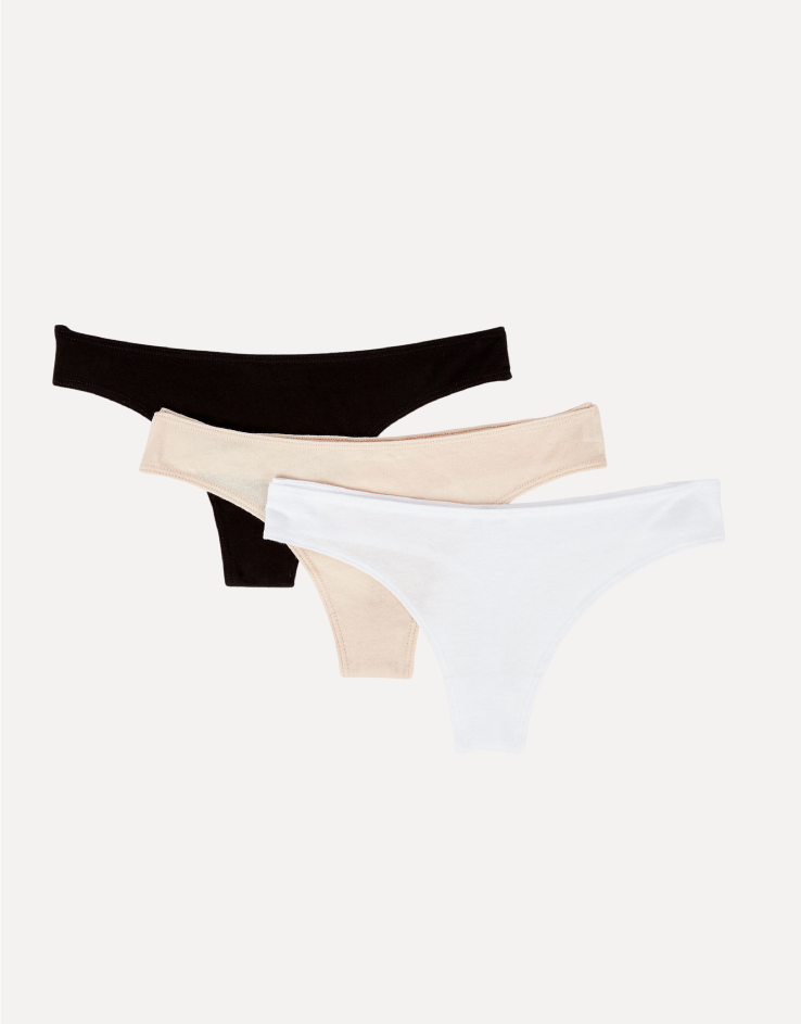 Organic Cotton Thong in Beige