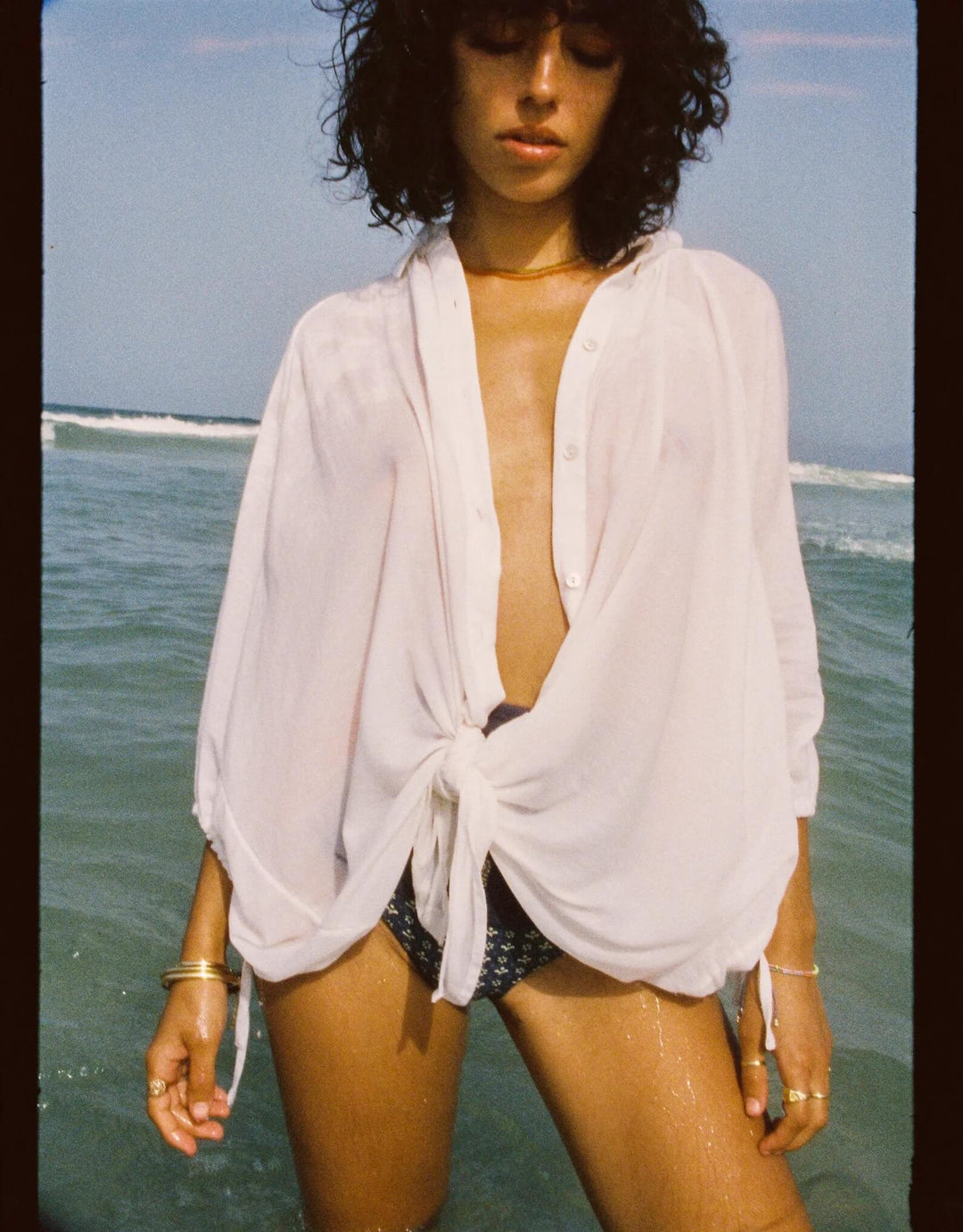 BOTEH La Ponche cotton linen beachwear shirt with relaxed oversized fit