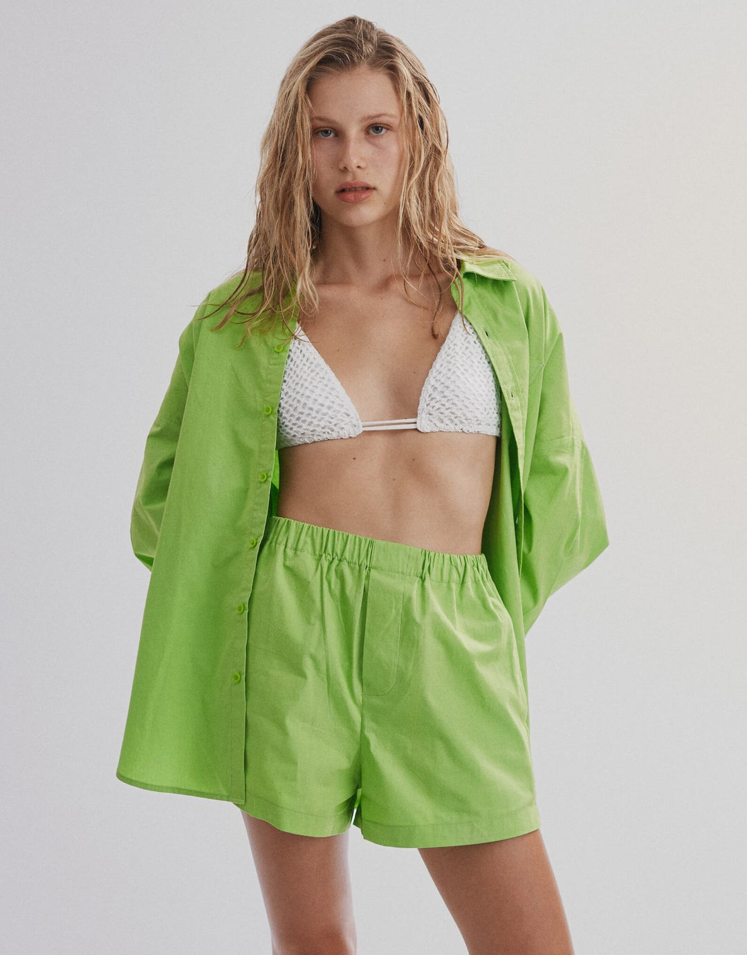 Acacia Swimwear Gigi Crochet Bikini Top, Pikake White Designer Swimwear