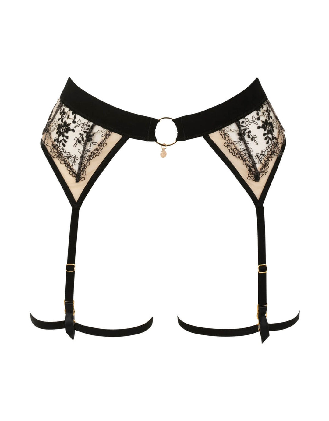 Atelier Amour Après Minuit Suspender Belt Black Designer Lingerie