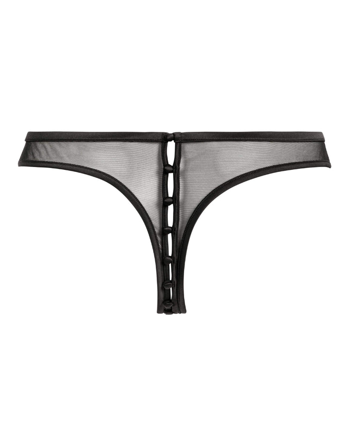 Atelier Amour Douce Insomnie Open Thong in sheer tulle and satin with button details