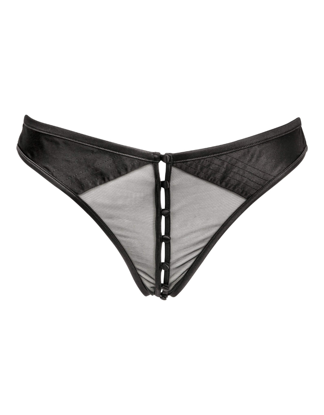 Atelier Amour Douce Insomnie Open Thong in sheer tulle and satin with button details