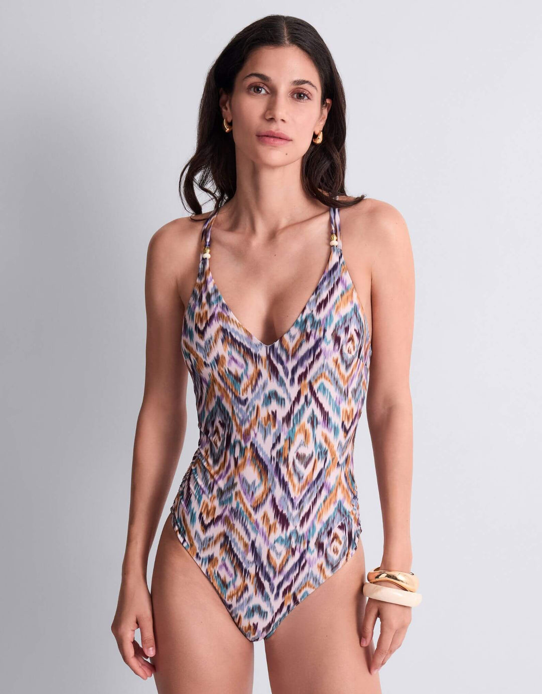 Aubade Aurora Sands one piece boho swimsuit — full front view