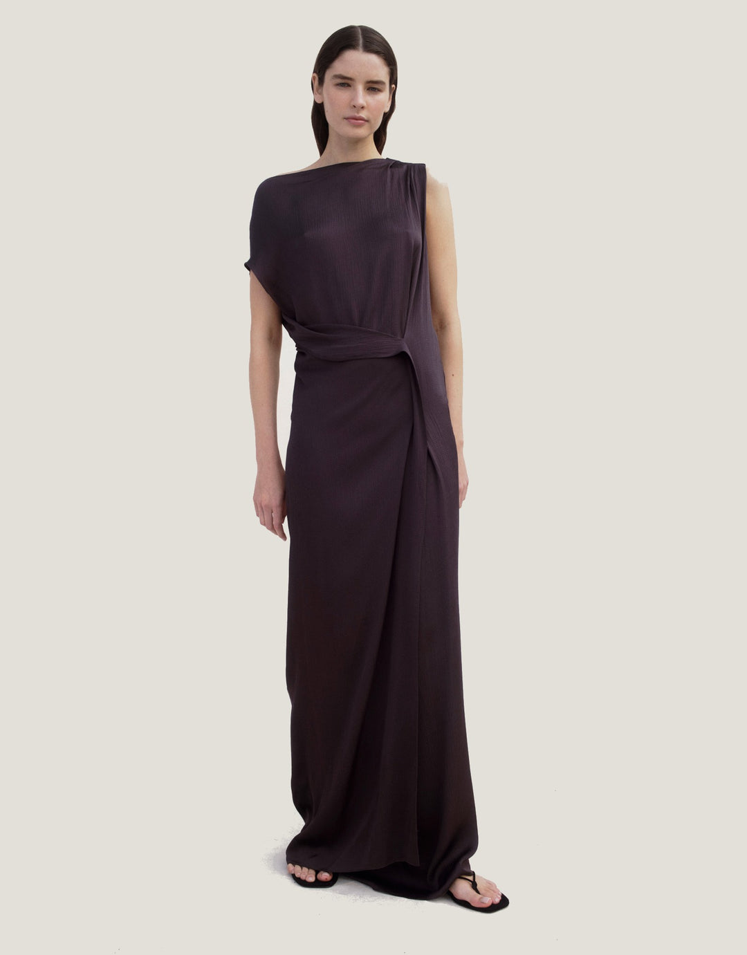 Bondi Born Ardea Draped Long Dress Mocha I Luxury Resortwear