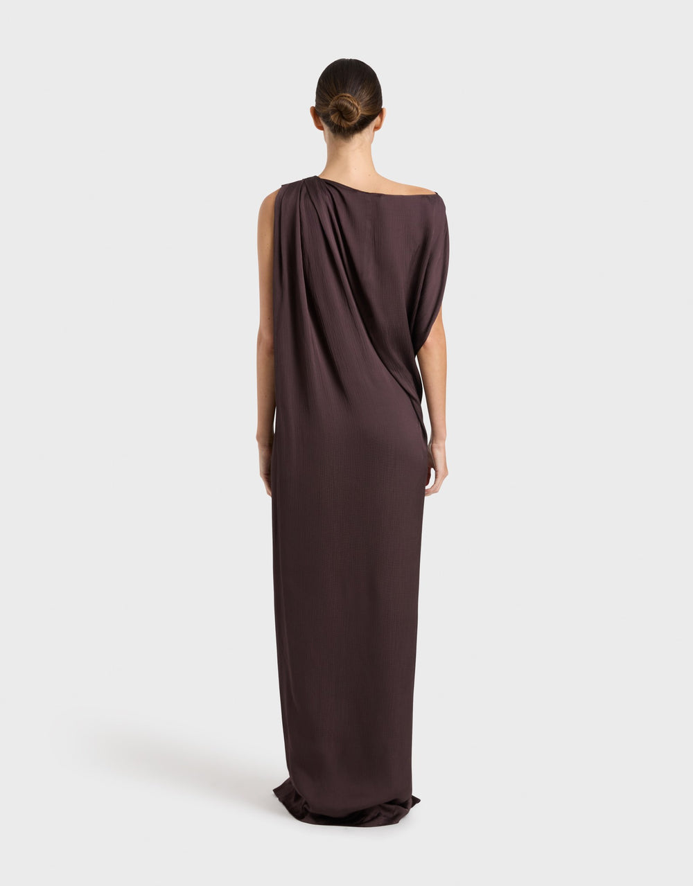 Bondi Born Ardea Draped Long Dress Mocha I Luxury Resortwear