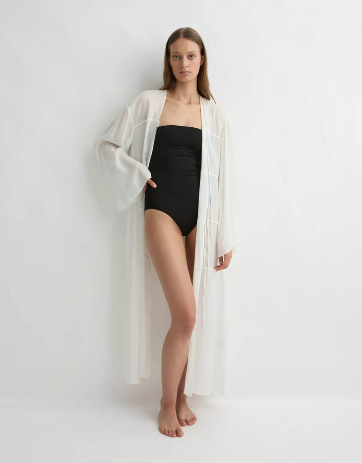 Bondi Born Cremona Tie-Front Maxi Cover-Up Dress