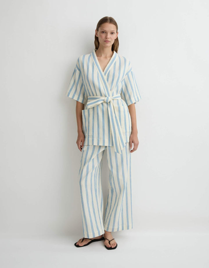 Bondi Born Finn Wrap Tunic Dusk Stripe