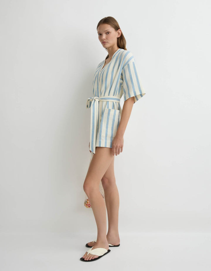 Bondi Born Finn Wrap Tunic Dusk Stripe