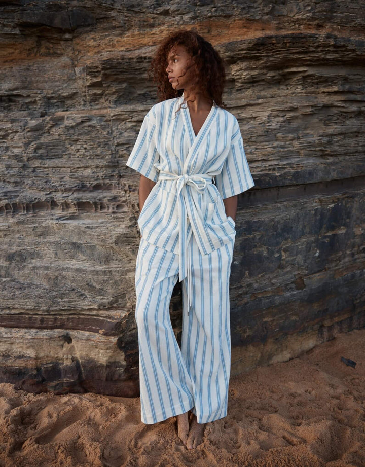 Bondi Born Finn Wrap Tunic Dusk Stripe