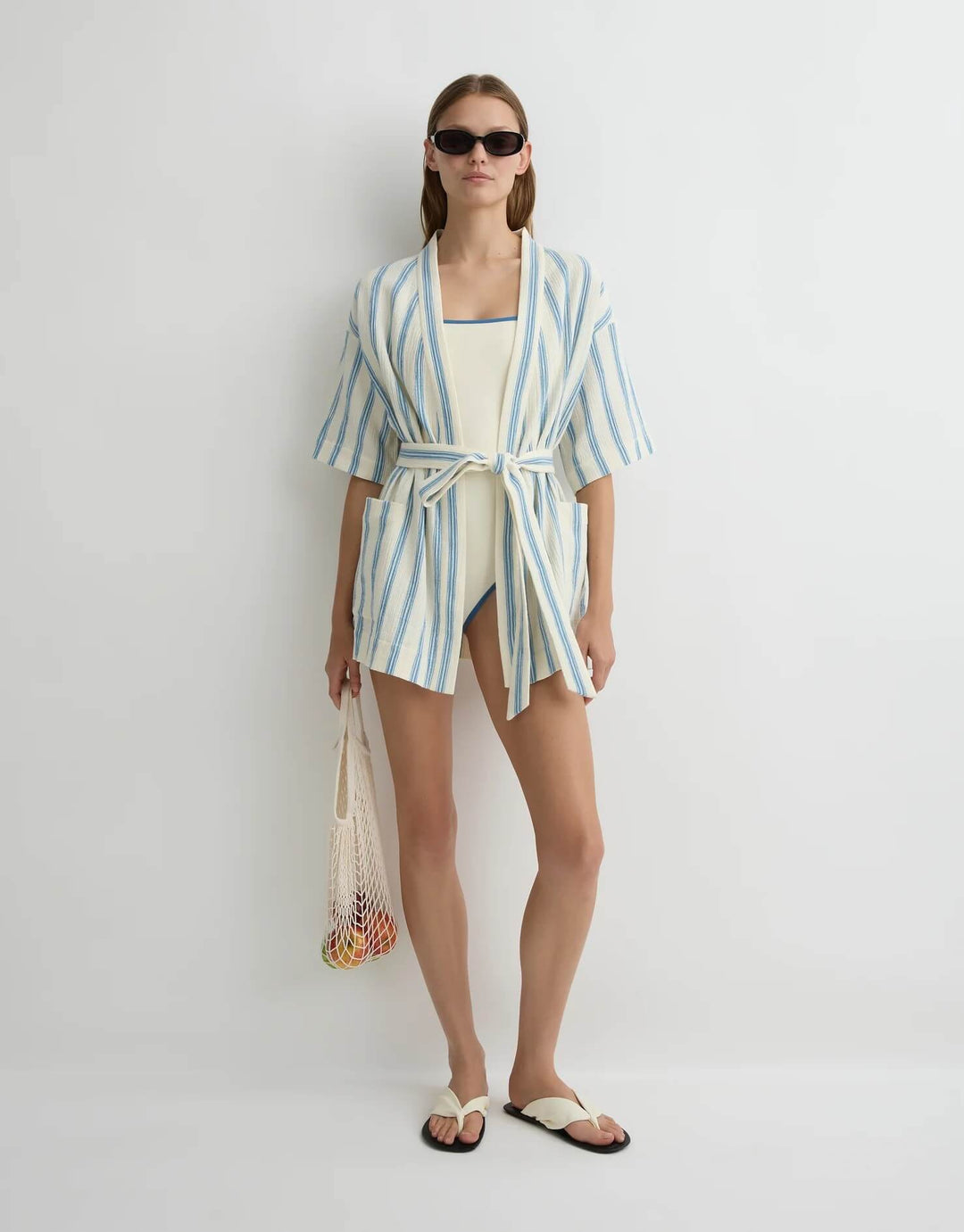 Bondi Born Finn Wrap Tunic Dusk Stripe