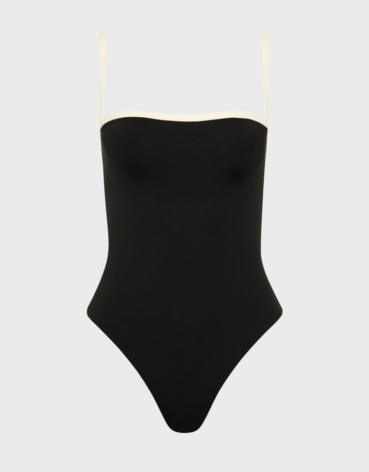 Bondi Born Harlow One Piece Swimsuit Black Designer Swimwear