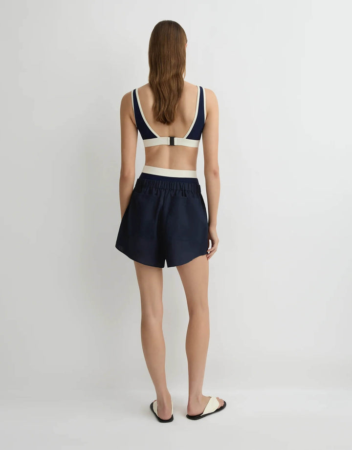 Bondi Born Navy Leiden Short in lightweight linen