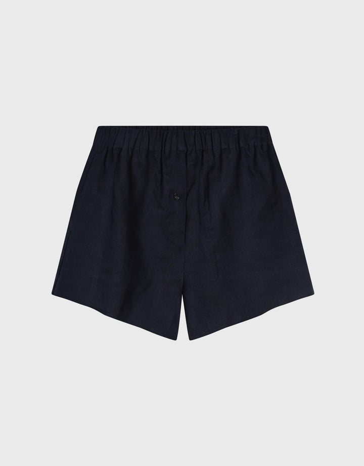 Bondi Born Navy Leiden Short in lightweight linen