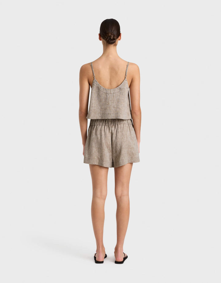 Bondi Born Leiden Universal Linen Short in Sepia