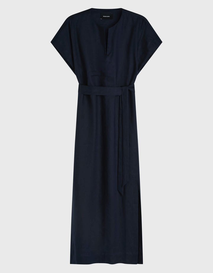 Bondi Born Leiden Universal Tunic Dress in navy linen