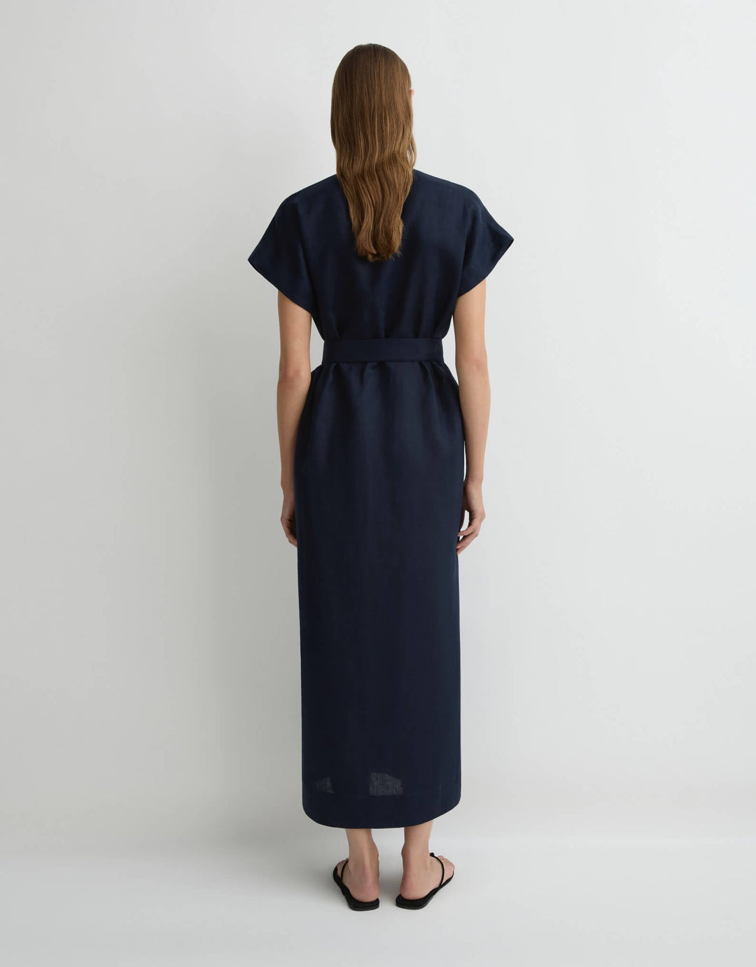 Bondi Born Leiden Universal Tunic Dress in navy linen