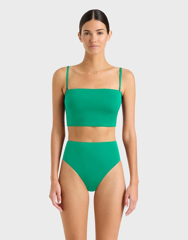 Bondi Born Lenora High Waisted Bikini Bottom Emerald - Green