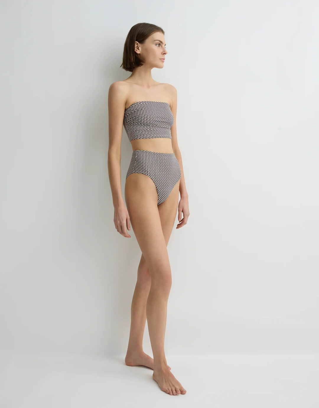 Bondi Born Poppy Bikini Bottom Stella Top in Mocha Dot
