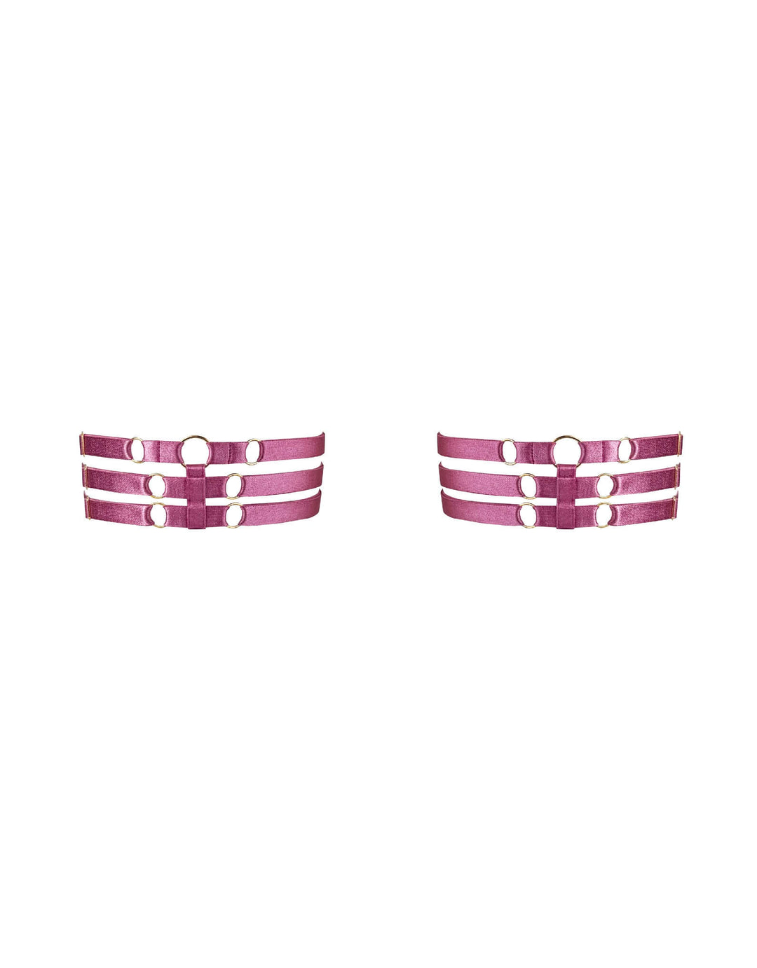 Bordelle Melusina Strap Garters Raspberry