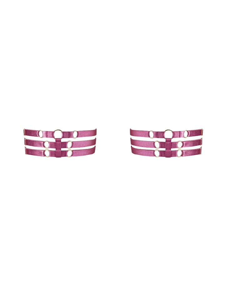 Bordelle Melusina Strap Garters Raspberry