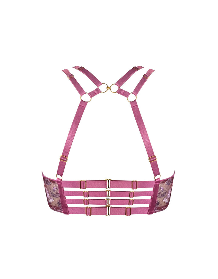 Bordelle Siren ouvert bra in Raspberry – Luxury Embroidered Lingerie