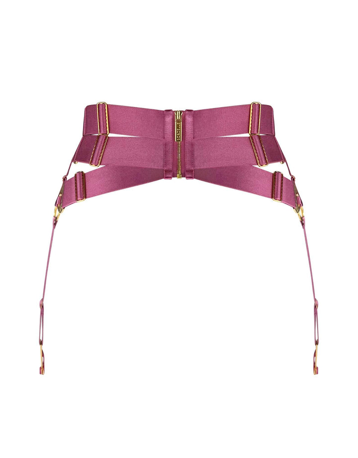 Bordelle Melusina Suspender in raspberry  – luxury lingerie at Catriona