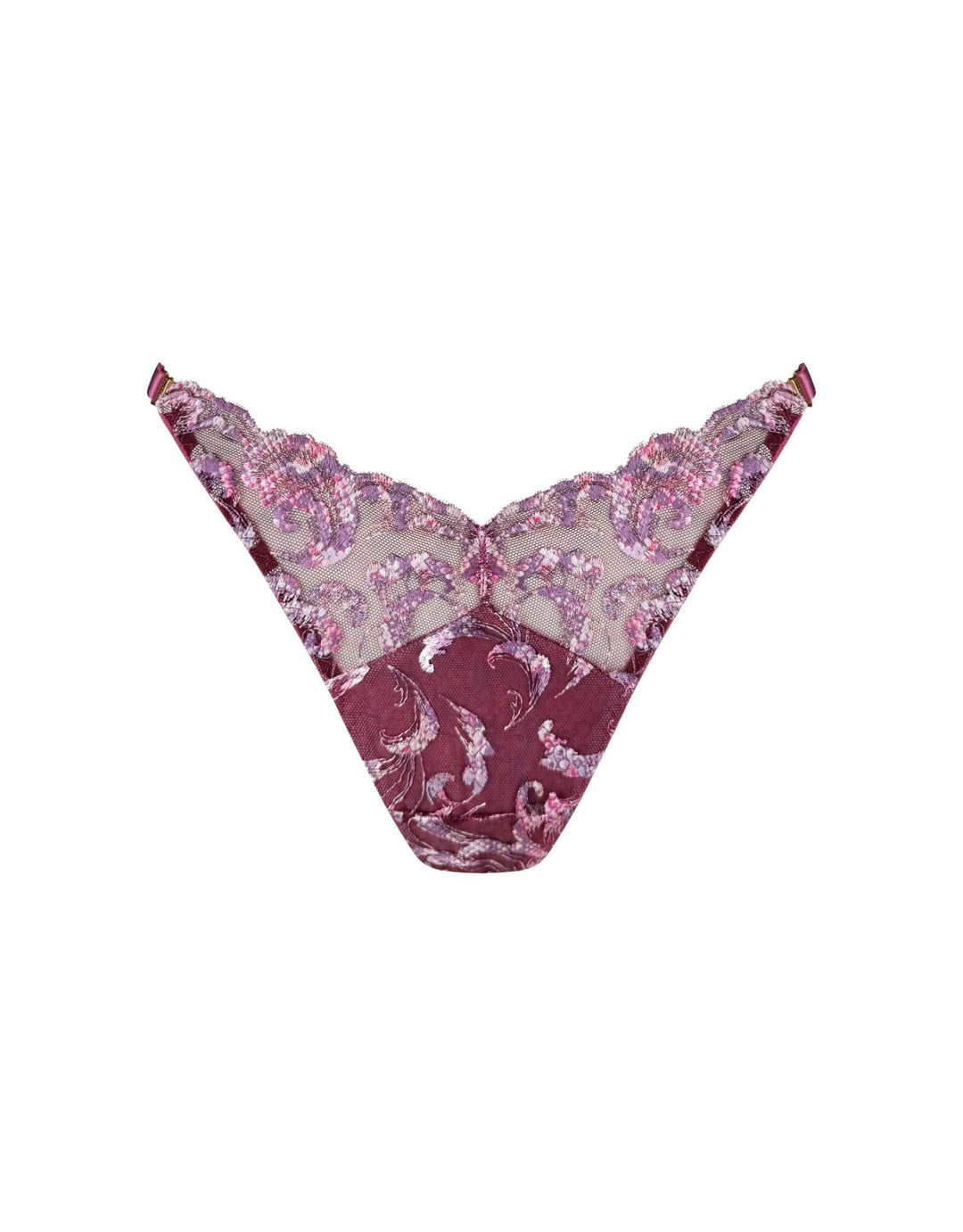 Bordelle Siren Strap Thong Raspberry – Luxury Embroidered Lingerie